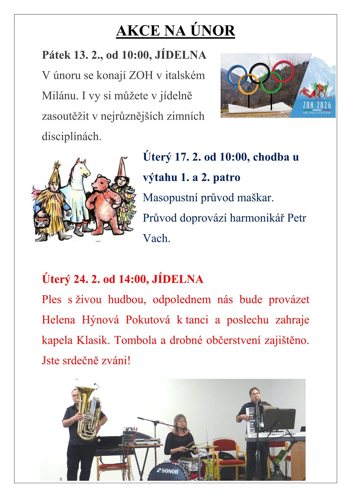 Akce pro naše klienty na měsíc únor 2026