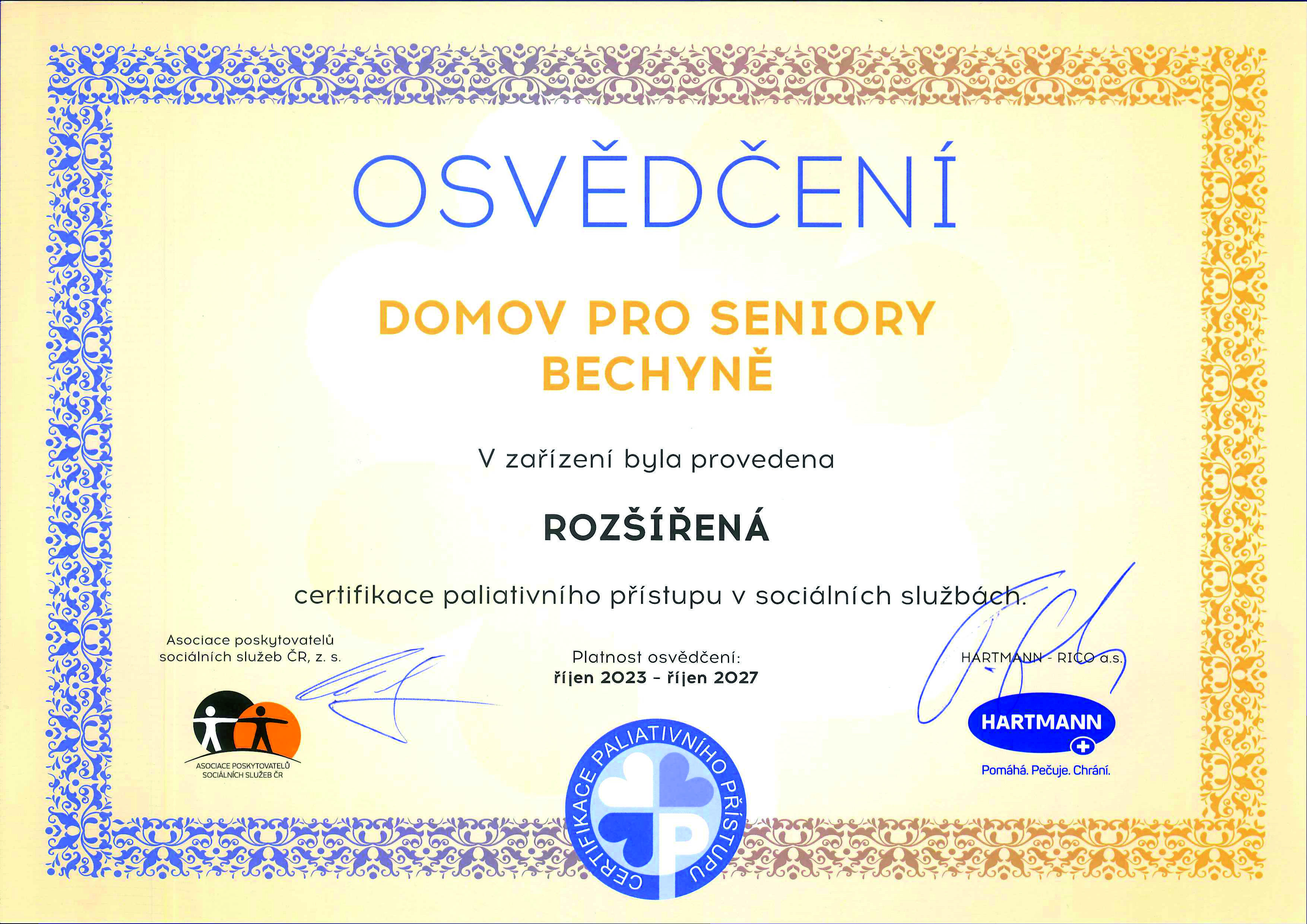 certifikát paliativního přístupu v sociálních službách