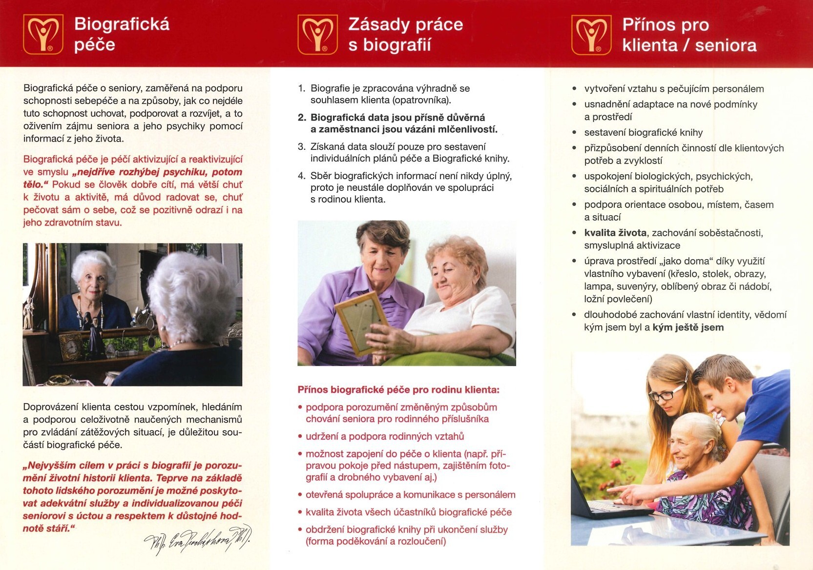 Leták Biografická koncepce péče